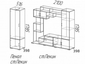 Гостиная Пекин с пеналом Ясень Шимо в Покачи - pokachi.magazinmebel.ru | фото - изображение 2