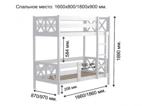 Кровать 2-х ярусная Аист-2 Прованс белый 1800х900 мм в Покачи - pokachi.magazinmebel.ru | фото - изображение 2