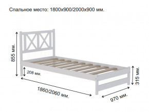 Кровать односпальная Аист-7 Классика белый 2000х900 мм в Покачи - pokachi.magazinmebel.ru | фото - изображение 2